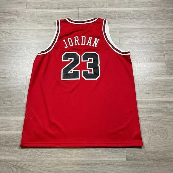 Vintage Michael Jordan Jersey Mens 3XL Red Nike Chicago Bulls 90s NBA Basketball - Picture 8 of 12